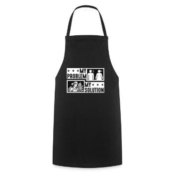 Jardinier Mon problème Mon Pictogramme Maman Amoureux des plantes - Tablier de cuisine - noir - Devant - AI Model Male 185 dark (185cm)