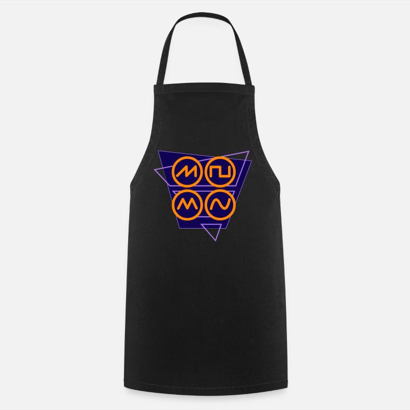 synthwave 80s sound wave - Cooking Apron - black