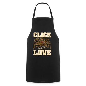 Photographer Click With Love Photo Shoot Cameraman - Cooking Apron - black - Front - AI Model Male 185 dark (185cm)