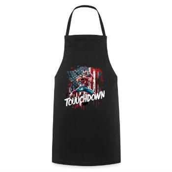 Touchdown Football Spieler Amerikanische Flagge - Kochschürze - Schwarz - Vorne - AI Model Male 185 dark (185cm)