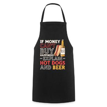 Hot Dog Adult Beer If Money Can't - Kochschürze - Schwarz - Vorne - AI Model Male 185 dark (185cm)