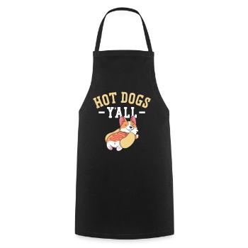 Hot Dog Adulte Fille Hot-dogs Y’All - Tablier de cuisine - noir - Devant - AI Model Male 185 dark (185cm)