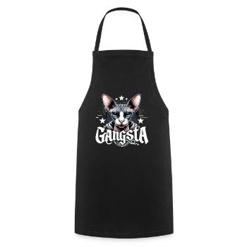 Cadeau de gangster gangsta cool chat Sphynx - Tablier de cuisine - noir - Devant - AI Model Male 185 dark (185cm)