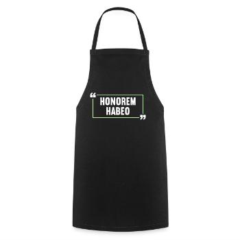 Latin Drôle de dicton latin - Tablier de cuisine - noir - Devant - AI Model Male 185 dark (185cm)