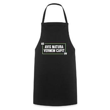 Latin Drôle de dicton latin - Tablier de cuisine - noir - Devant - AI Model Male 185 dark (185cm)