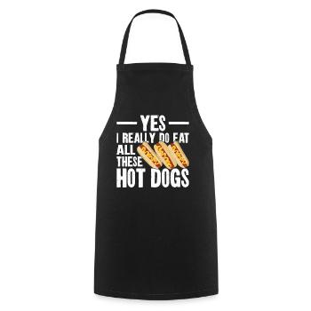 Hot Dog Adult Yes, I Really Do Eat - Cooking Apron - black - Front - AI Model Male 185 dark (185cm)