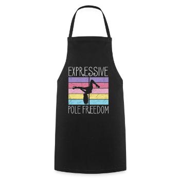 Pole Dance Dancer, Pole Dancing, Pole Dancing - Cooking Apron - black - Front - AI Model Male 185 dark (185cm)