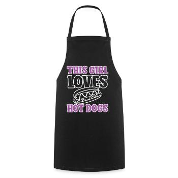 Hot Dog Adult Girl Cette fille aime - Tablier de cuisine - noir - Devant - AI Model Male 185 dark (185cm)