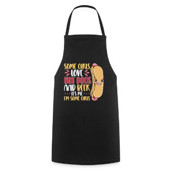 Hot Dog Adult Girl Beer Some Girls - Kochschürze - Schwarz - Vorne - AI Model Male 185 dark (185cm)