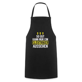 Électricien fier, professionnel et irrésistible - Tablier de cuisine - noir - Devant - AI Model Male 185 dark (185cm)