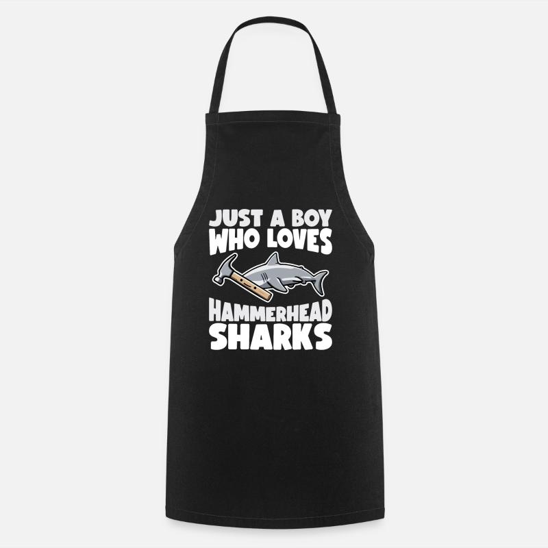 Requin marteau Requin marteau Requin cadeau requin - Tablier de cuisine - noir