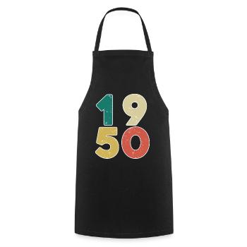 1950 - Born 1950 - Built in 1950 - Cooking Apron - black - Front - AI Model Male 185 dark (185cm)