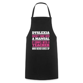 La dyslexie ne s’accompagne pas d’une apraxie manuelle - Tablier de cuisine - noir - Devant - AI Model Male 185 dark (185cm)