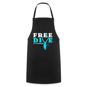 Diving, Freediving, Freediving No Limit Freediving - Cooking Apron - black - Front - AI Model Male 185 dark (185cm)