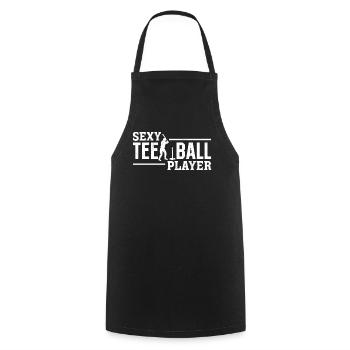 Tee-ball Game Tball Player - Sexy Tee-ball Player - Cooking Apron - black - Front - AI Model Male 185 dark (185cm)