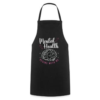 Psychiatrist Mental Health Begins With Social Work - Cooking Apron - black - Front - AI Model Male 185 dark (185cm)