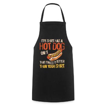 Hot Dog Adult My Shirt Has A Hot - Cooking Apron - black - Front - AI Model Male 185 dark (185cm)