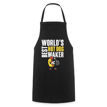 Hot Dog Adulte Le meilleur hot-dog du monde - Tablier de cuisine - noir - Devant - AI Model Male 185 dark (185cm)