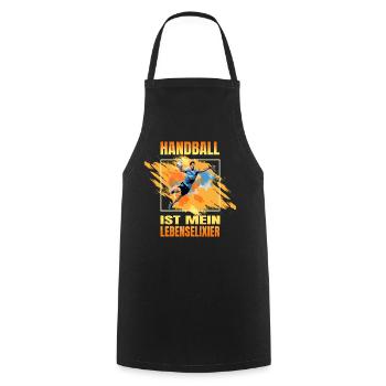 Handball ist mein Lebenselixier - Kochschürze - Schwarz - Vorne - AI Model Male 185 dark (185cm)