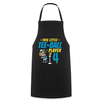 Tee-ball player Party 4th Birthday Tee-ball player - Cooking Apron - black - Front - AI Model Male 185 dark (185cm)