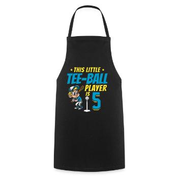 Tee-ball player Party 5th Birthday Tee-ball player - Cooking Apron - black - Front - AI Model Male 185 dark (185cm)
