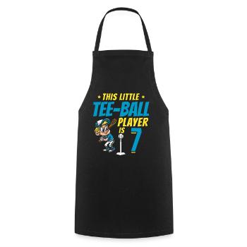 Tee-ball player Party 7th Birthday Tee-ball player - Cooking Apron - black - Front - AI Model Male 185 dark (185cm)
