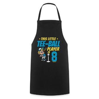 Tee-ball player Party 8th Birthday Tee-ball player - Cooking Apron - black - Front - AI Model Male 185 dark (185cm)