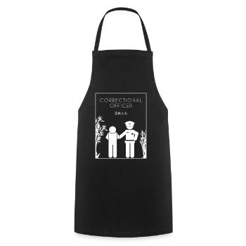 Correctional Officer Chinese Hanzi Corrections - Cooking Apron - black - Front - AI Model Male 185 dark (185cm)