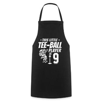 Joueur de tee-ball 9e anniversaire 9 ans Tee-ball - Tablier de cuisine - noir - Devant - AI Model Male 185 dark (185cm)