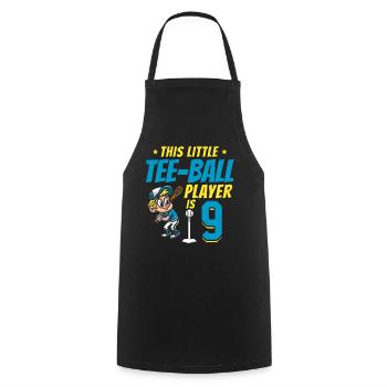 Tee-ball player Party 9th Birthday Tee-ball player - Cooking Apron - black - Front - AI Model Male 185 dark (185cm)