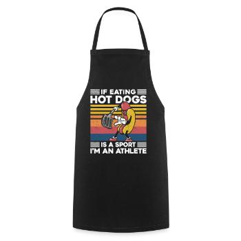 Hot Dog Adulte Rétro Si Manger Chaud - Tablier de cuisine - noir - Devant - AI Model Male 185 dark (185cm)