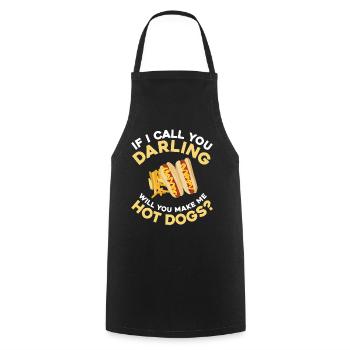Hot Dog Adulte Si Je T’appelle - Tablier de cuisine - noir - Devant - AI Model Male 185 dark (185cm)