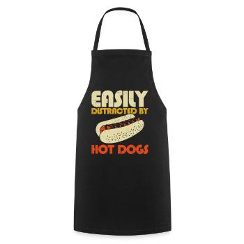 hot-dog adulte facilement distrait par - Tablier de cuisine - noir - Devant - AI Model Male 185 dark (185cm)