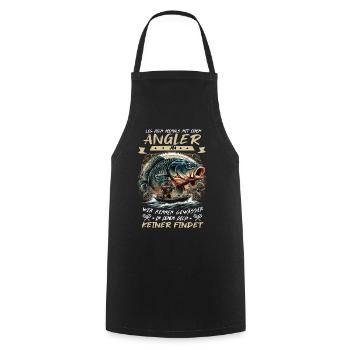 Ne plaisantez jamais avec un pêcheur ! - Tablier de cuisine - noir - Devant - AI Model Male 185 dark (185cm)