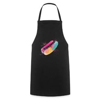 Hot-dog Adulte Aquarelle - Tablier de cuisine - noir - Devant - AI Model Male 185 dark (185cm)