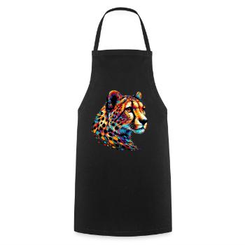 Cheetah - Cooking Apron - black - Front - AI Model Male 185 dark (185cm)