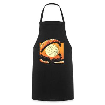 Fallschirm bei Sonnenuntergang Fallschirmspringer - Kochschürze - Schwarz - Vorne - AI Model Male 185 dark (185cm)