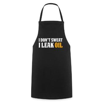 I don't sweat I leak oil - Funny Mechanic Quote - Cooking Apron - black - Front - AI Model Male 185 dark (185cm)