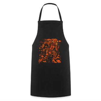 American Football Tshirt Men's Kids Football - Cooking Apron - black - Front - AI Model Male 185 dark (185cm)