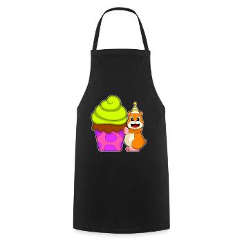 Hamster Birthday Cupcake - Cooking Apron - black - Front - AI Model Male 185 dark (185cm)