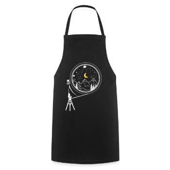 Star gazing Astronomy - Cooking Apron - black - Front - AI Model Male 185 dark (185cm)