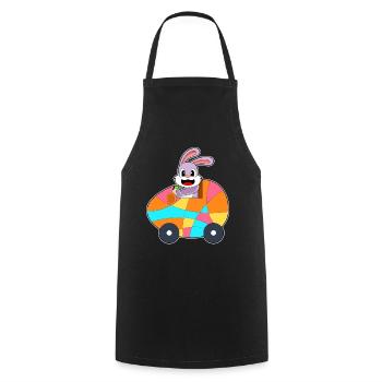 Voiture de Pâques Bunny - Tablier de cuisine - noir - Devant - AI Model Male 185 dark (185cm)