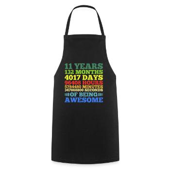 11 Years Of Being Awesome - Cooking Apron - black - Front - AI Model Male 185 dark (185cm)