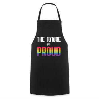 LGBT Pride Month - The Future is Proud - Cooking Apron - black - Front - AI Model Male 185 dark (185cm)