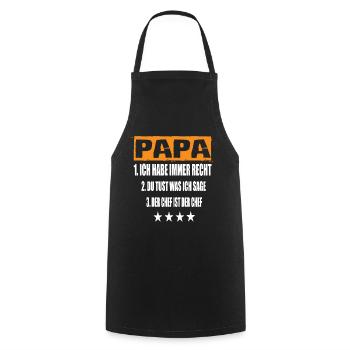 Papa - Tablier de cuisine - noir - Devant - AI Model Male 185 dark (185cm)