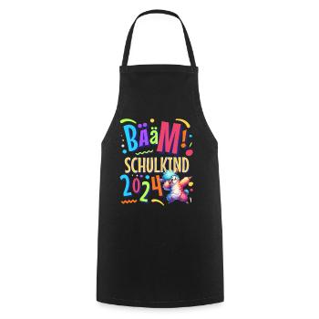 Bääm Schulkind 2024 Alpaka - Kochschürze - Schwarz - Vorne - AI Model Male 185 dark (185cm)