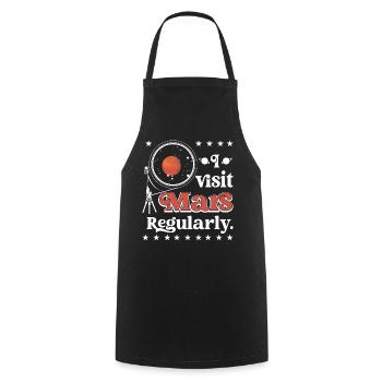 I visit Mars regularly. - Cooking Apron - black - Front - AI Model Male 185 dark (185cm)