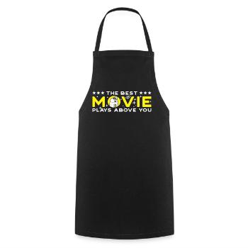 The best movie plays above you - Cooking Apron - black - Front - AI Model Male 185 dark (185cm)