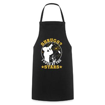 Shrugs? gaze at the stars - Cooking Apron - black - Front - AI Model Male 185 dark (185cm)