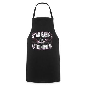 Star gazing is astronomical. - Cooking Apron - black - Front - AI Model Male 185 dark (185cm)